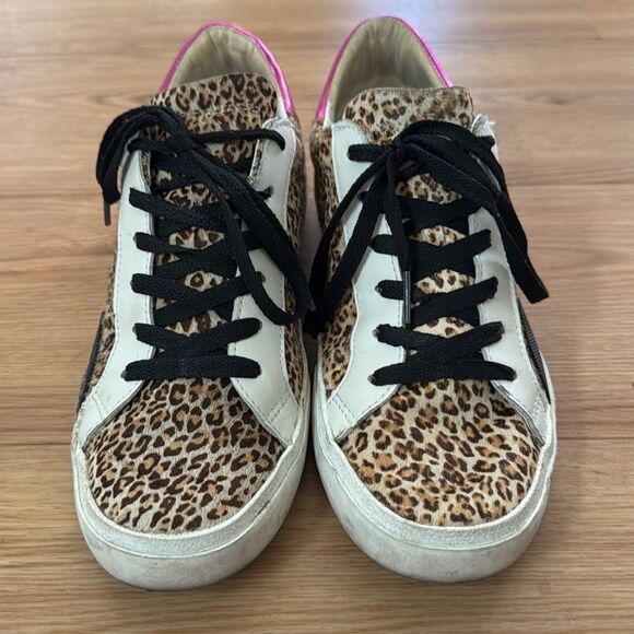 Dolce Vita Womens Zina Calf Hair Leopard Low Top Sneakers Size 8.5 Fashion - Picture 3 of 8